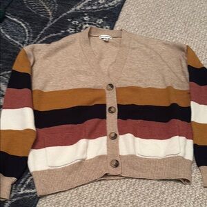 Vigoss Striped Cardigan Sweater